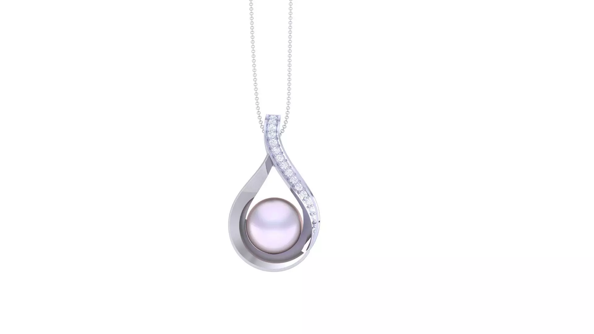 Women Pearl Pendant 3dm stl render details 3D print model