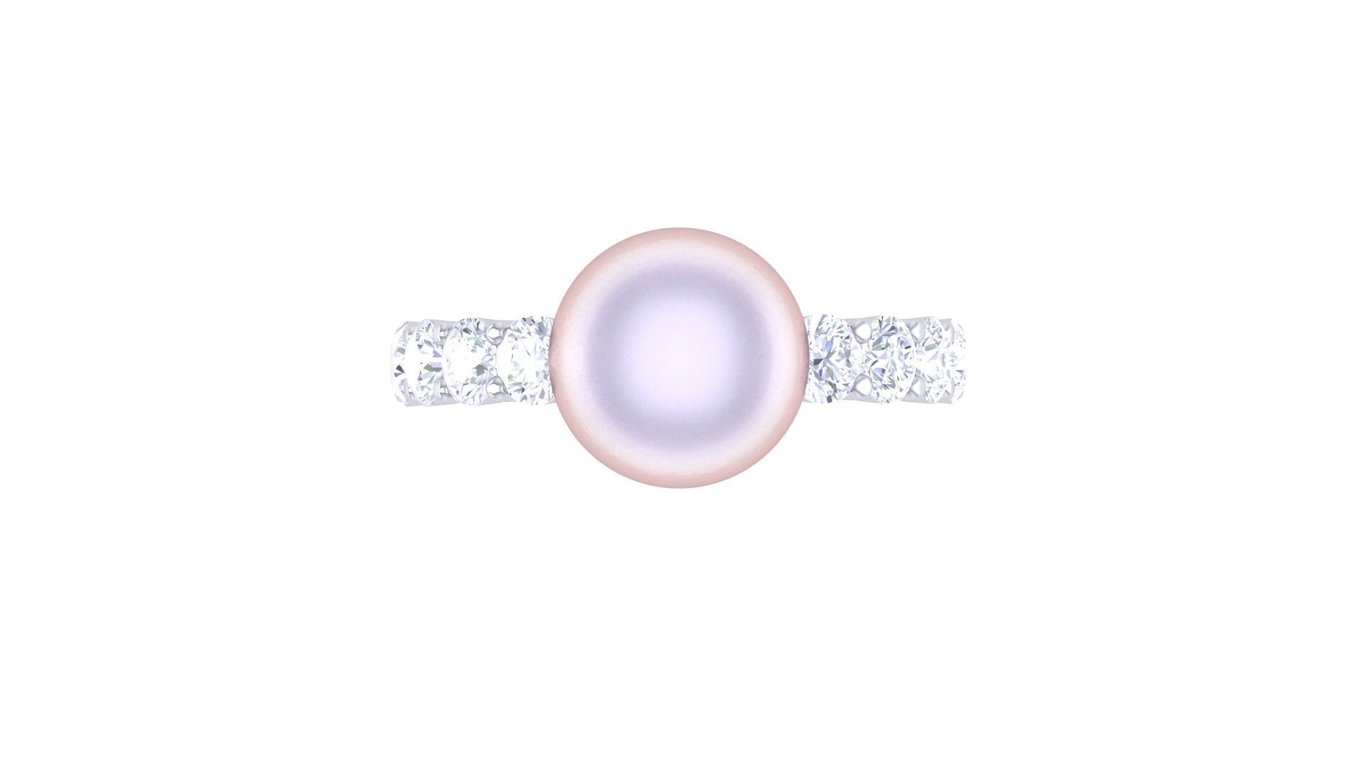 Women Pearl Ring 3dm render details 3D print model_1