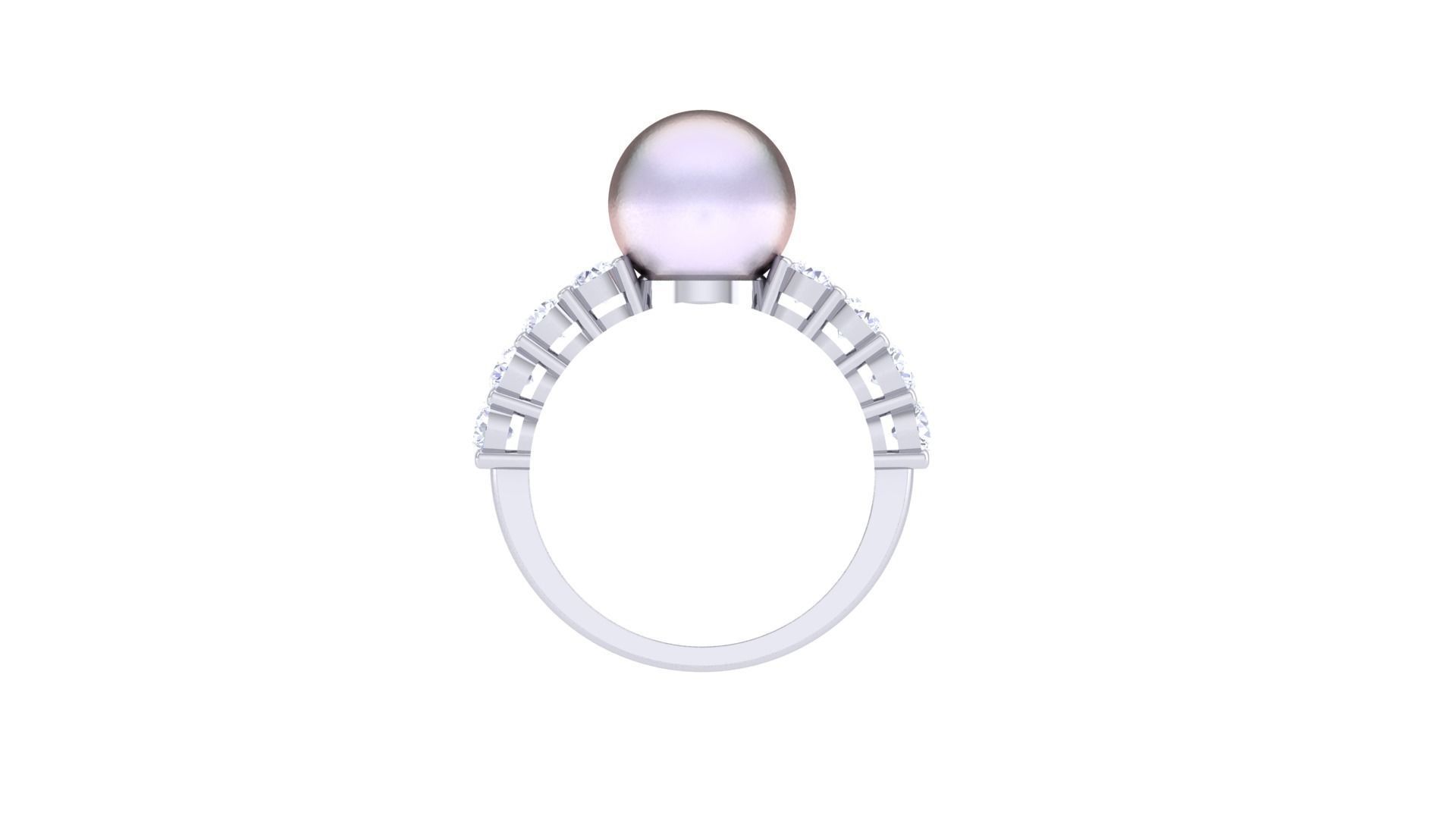 Women Pearl Ring 3dm render details 3D print model_3
