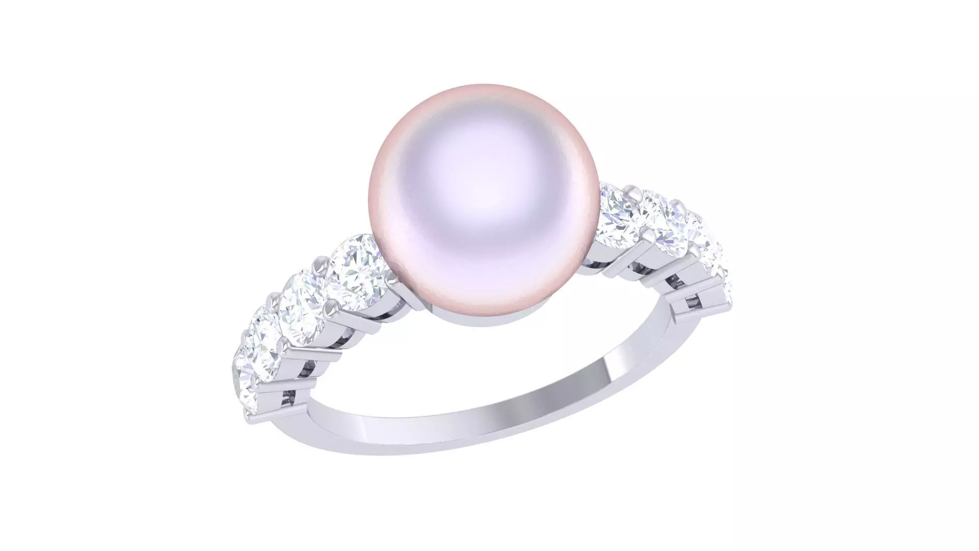 Women Pearl Ring 3dm render details 3D print model_0