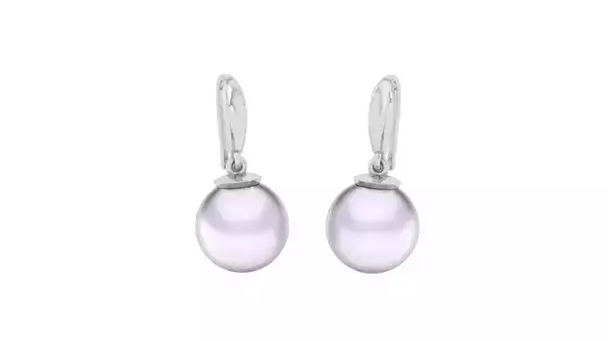 Women Pearl Earrings 3dm render details 3D print model