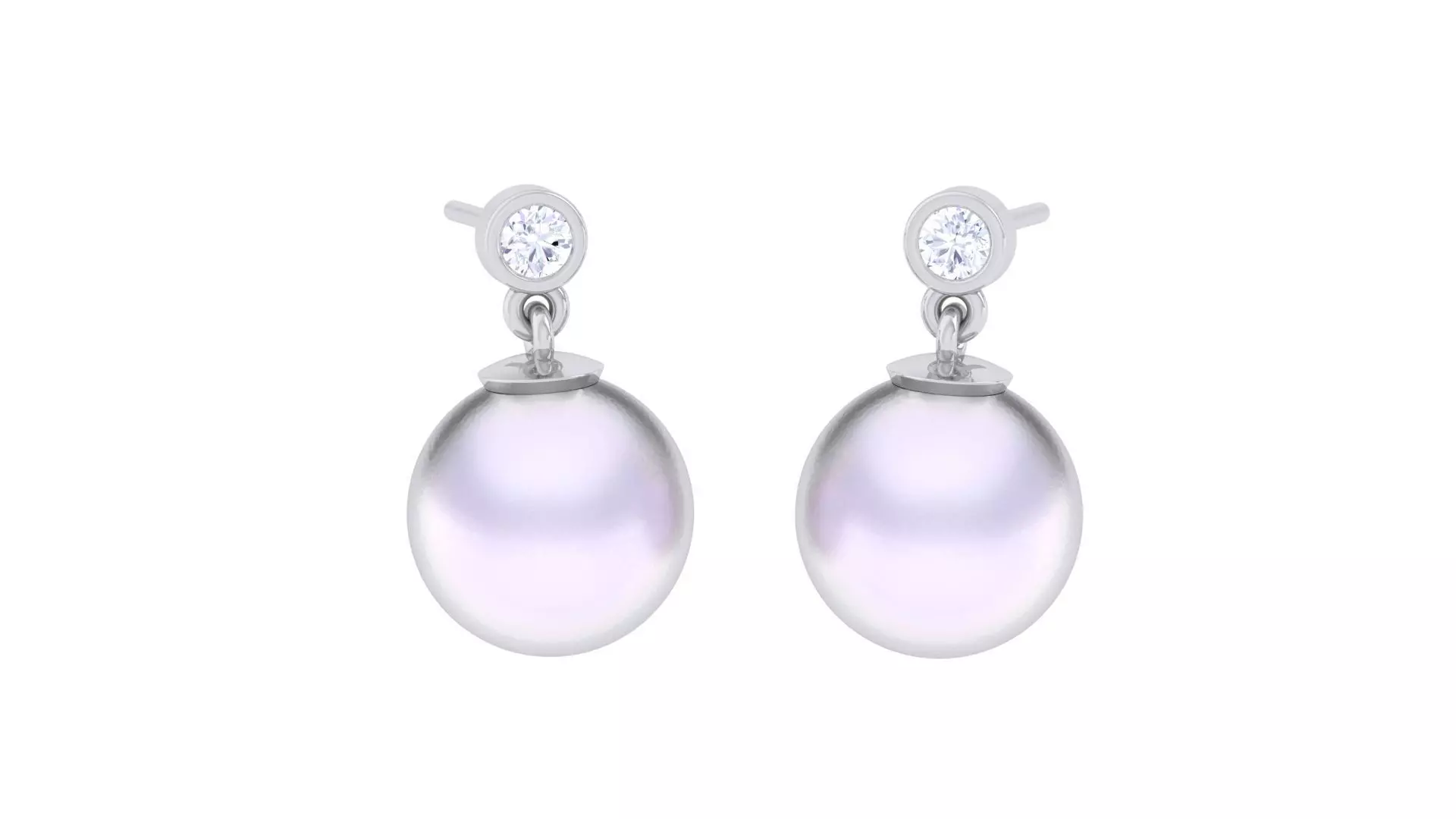 Women Pearl Earrings 3dm render details 3D print model