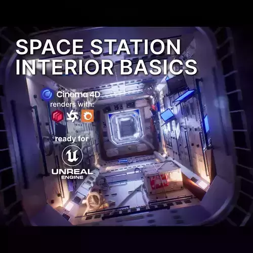 Space Station Interior Basics for Unreal Engine and Cinema 4D 3D model