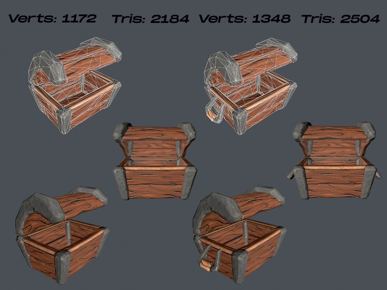 Stylized Crate Low-poly 3D model_5