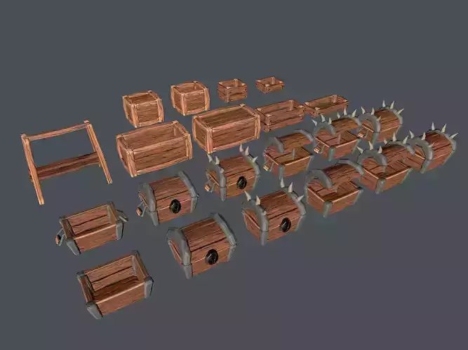 Stylized Crate Low-poly 3D model