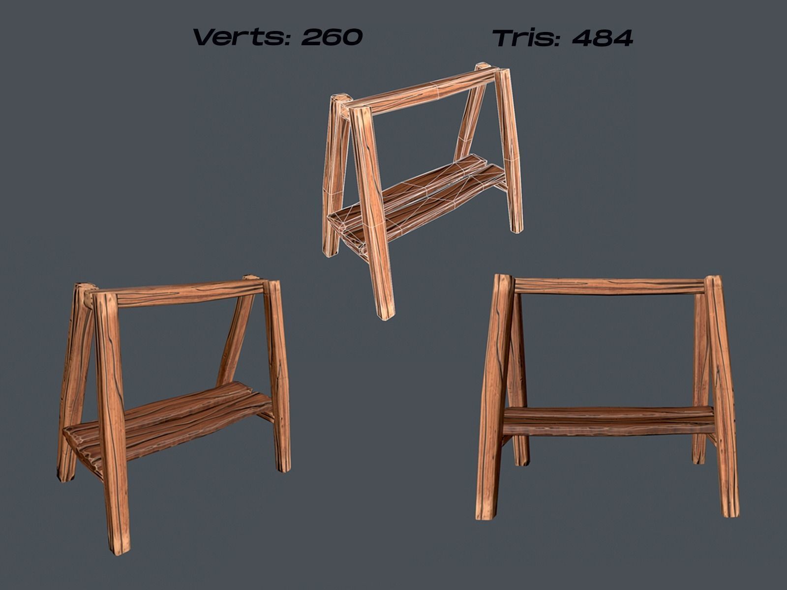 Stylized Crate Low-poly 3D model_16