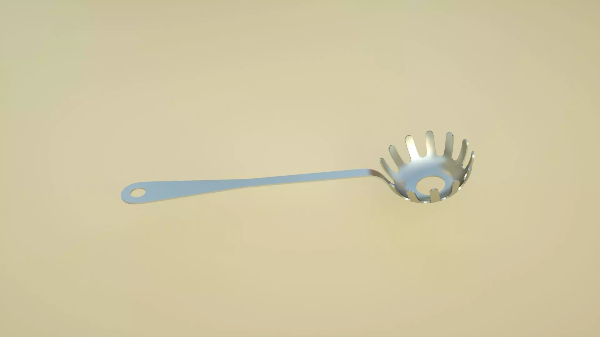 noodle colander spoon kitchen utensils 3D model_0