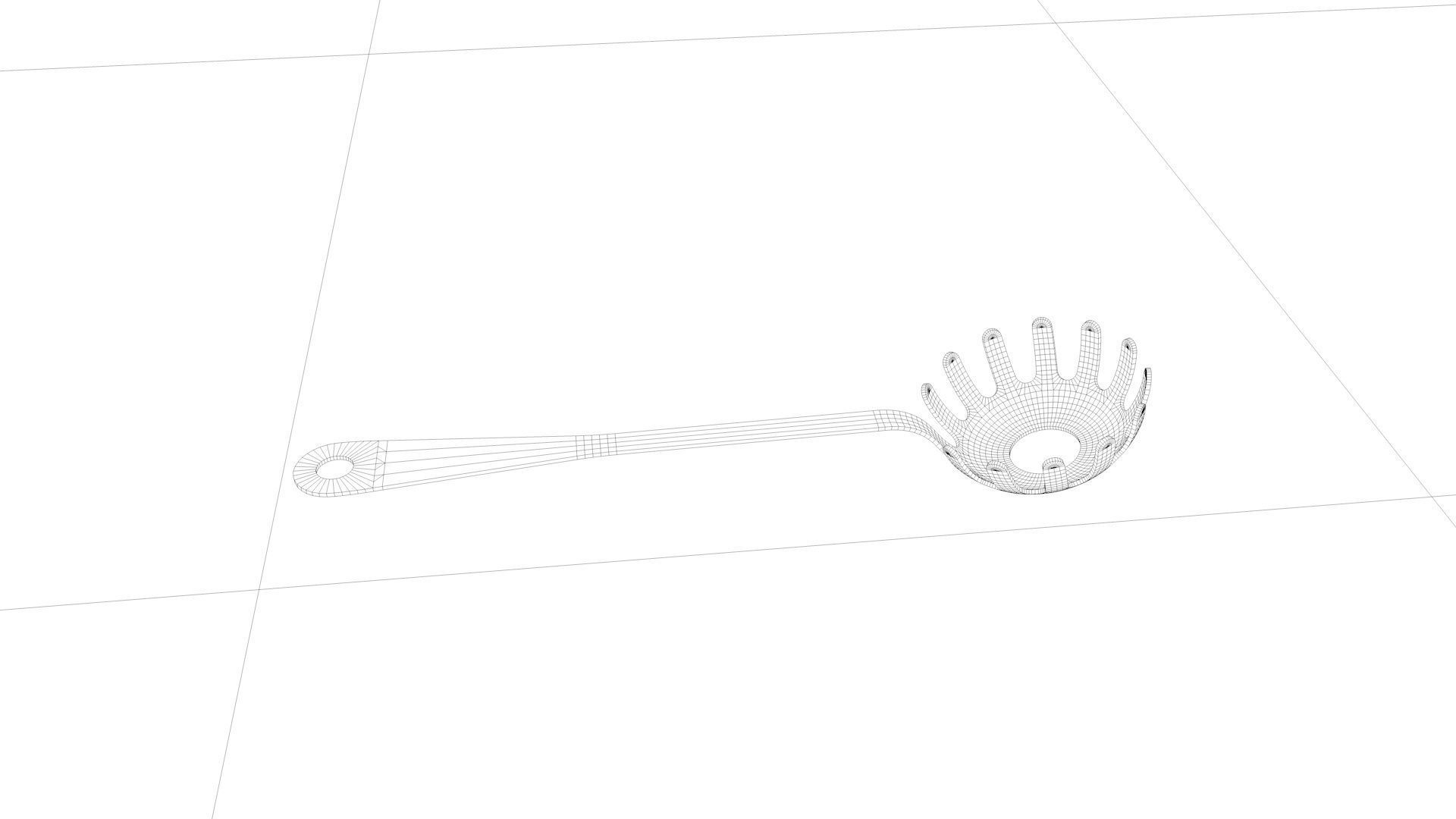 noodle colander spoon kitchen utensils 3D model_1