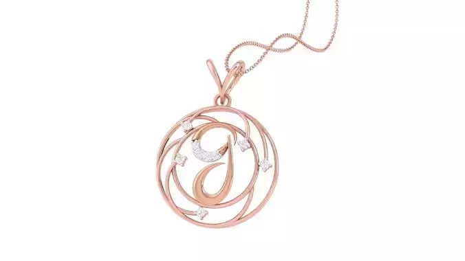 Alphabet - G Diamond Pendant Necklace 3dm stl obj gltf glb 3mf 