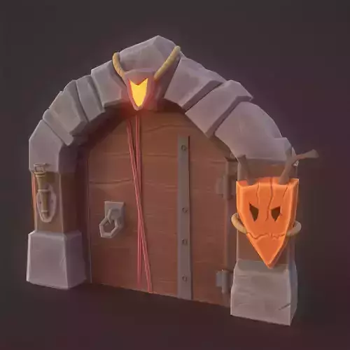 Game Ready Stylized Gate Low-poly 3D model