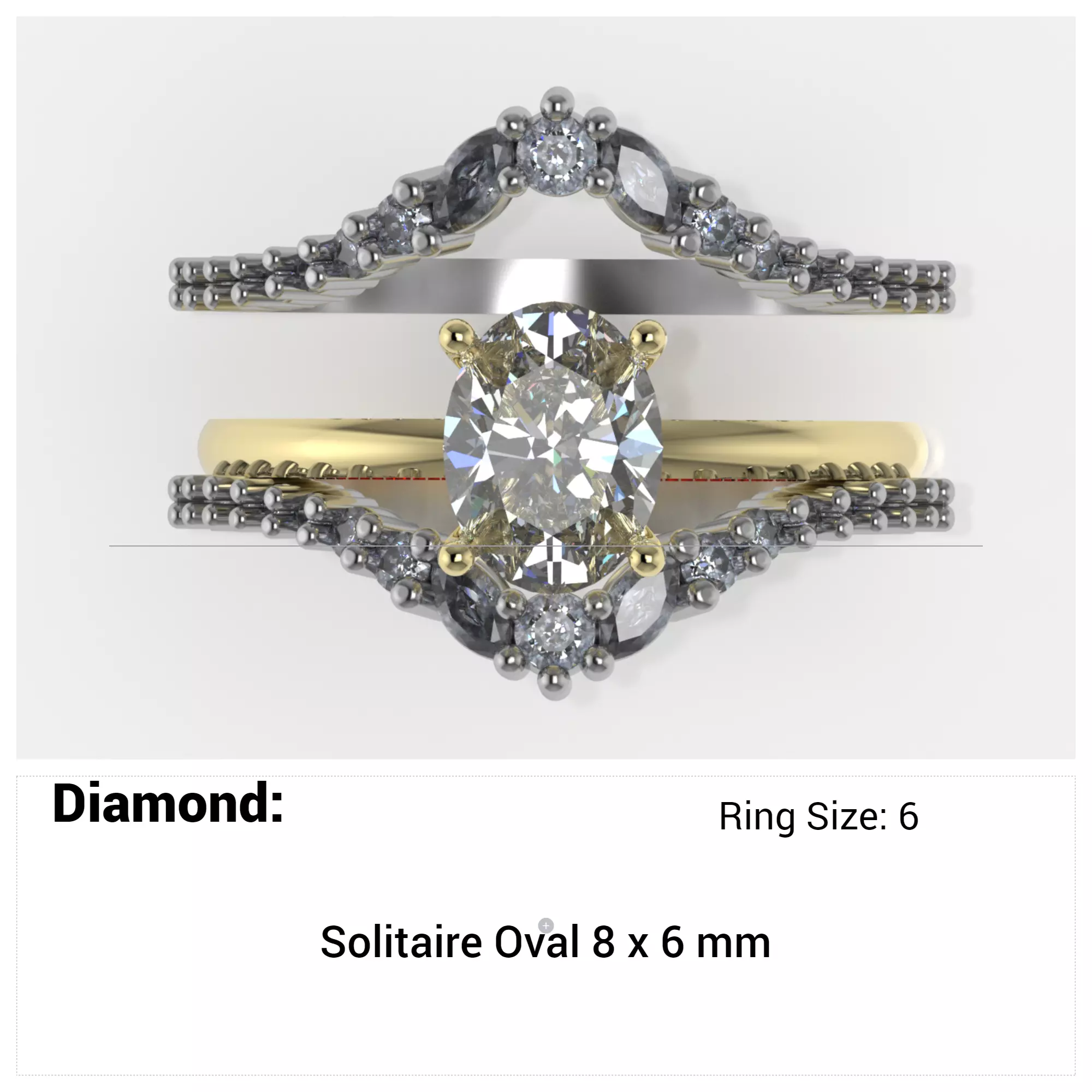 engagement ring set- free adjusting and resizing  3D print model_0