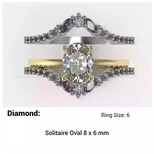 engagement ring set- free adjusting and resizing  3D print model