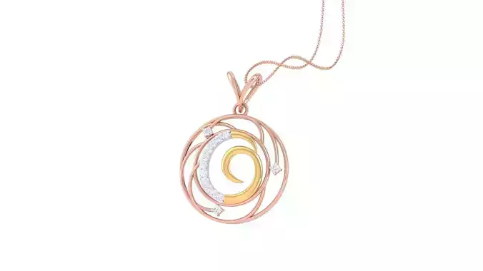 Alphabet - O Diamond Pendant Necklace 3dm stl obj gltf glb 3mf 3D print model