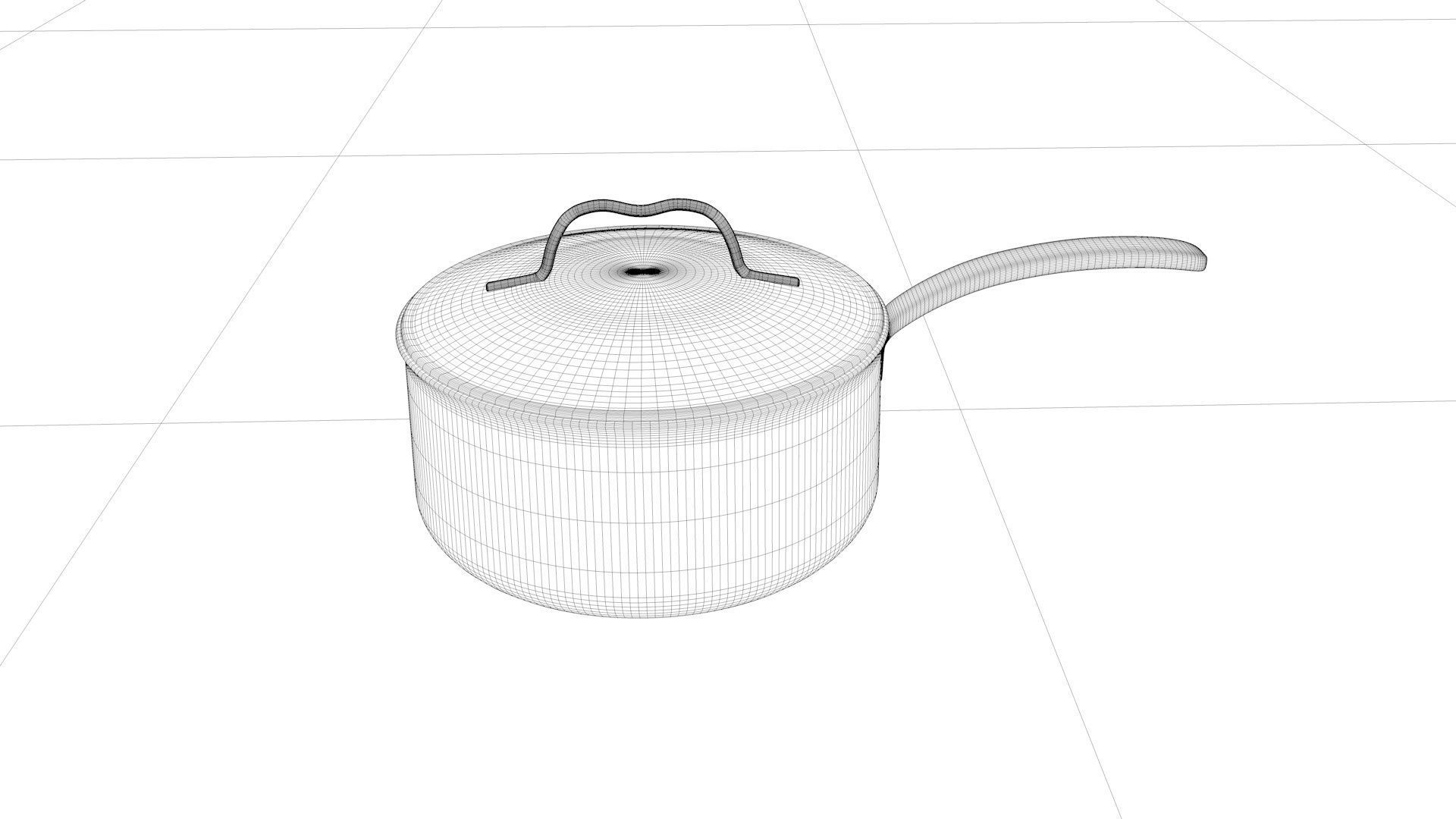 Stainless Steel Pan Snow Pan Small Milk Pan Brushed Metal 3D model_2