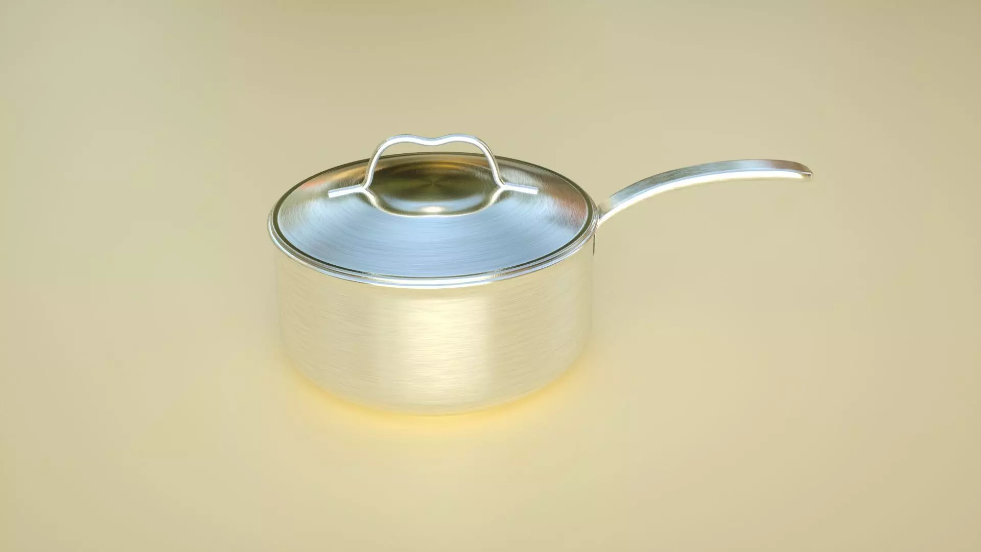 Stainless Steel Pan Snow Pan Small Milk Pan Brushed Metal 3D model_0