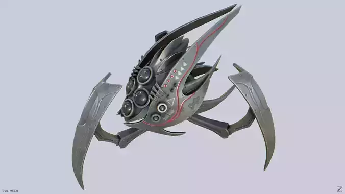 Evil mech Low-poly 3D model