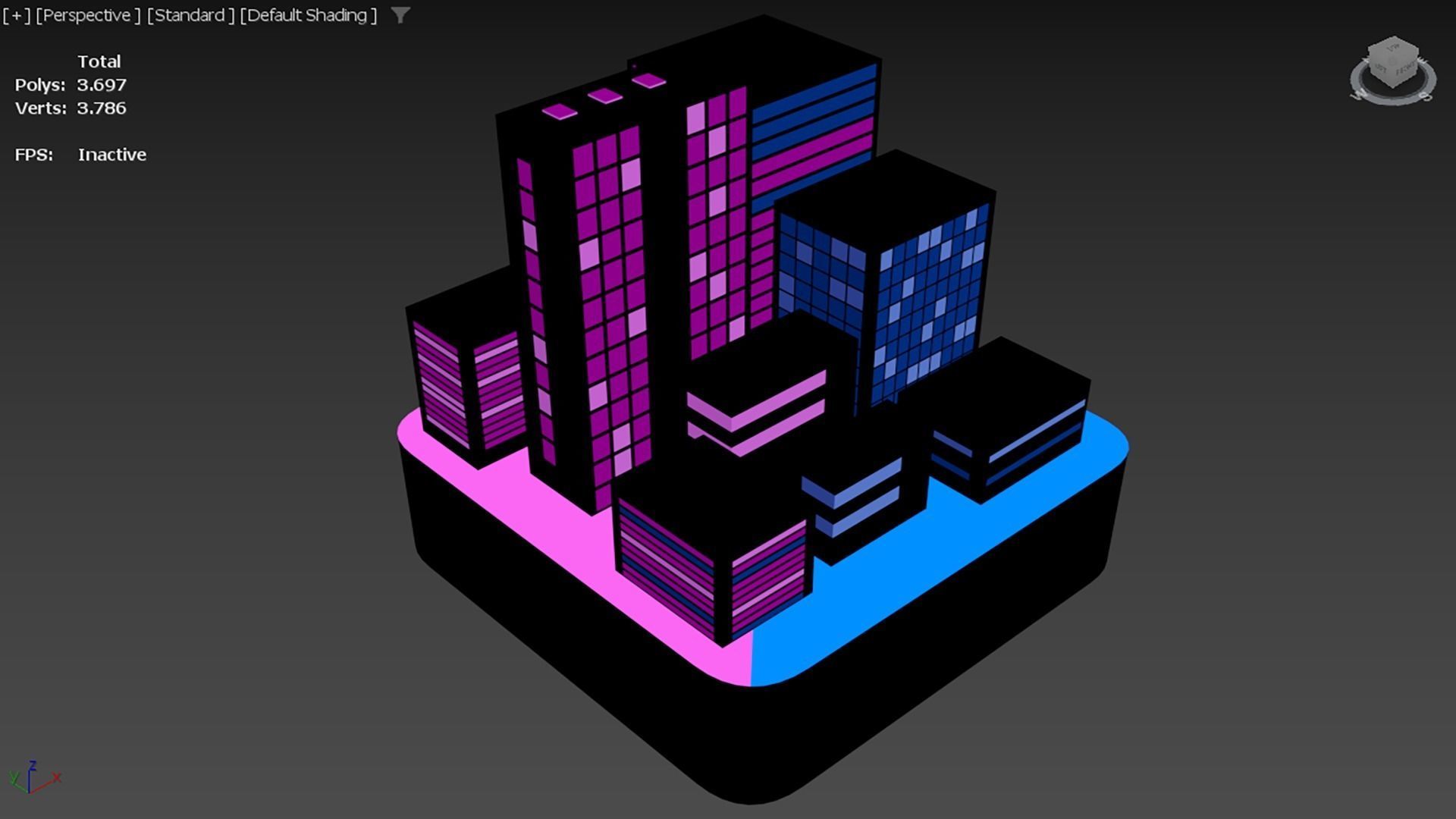 Synthwave Building Low-poly 3D model_4