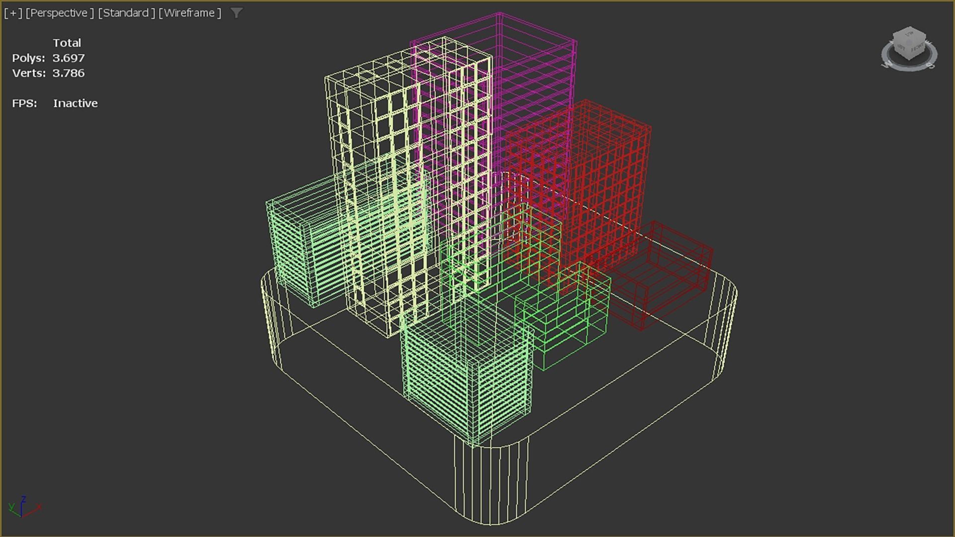 Synthwave Building Low-poly 3D model_5