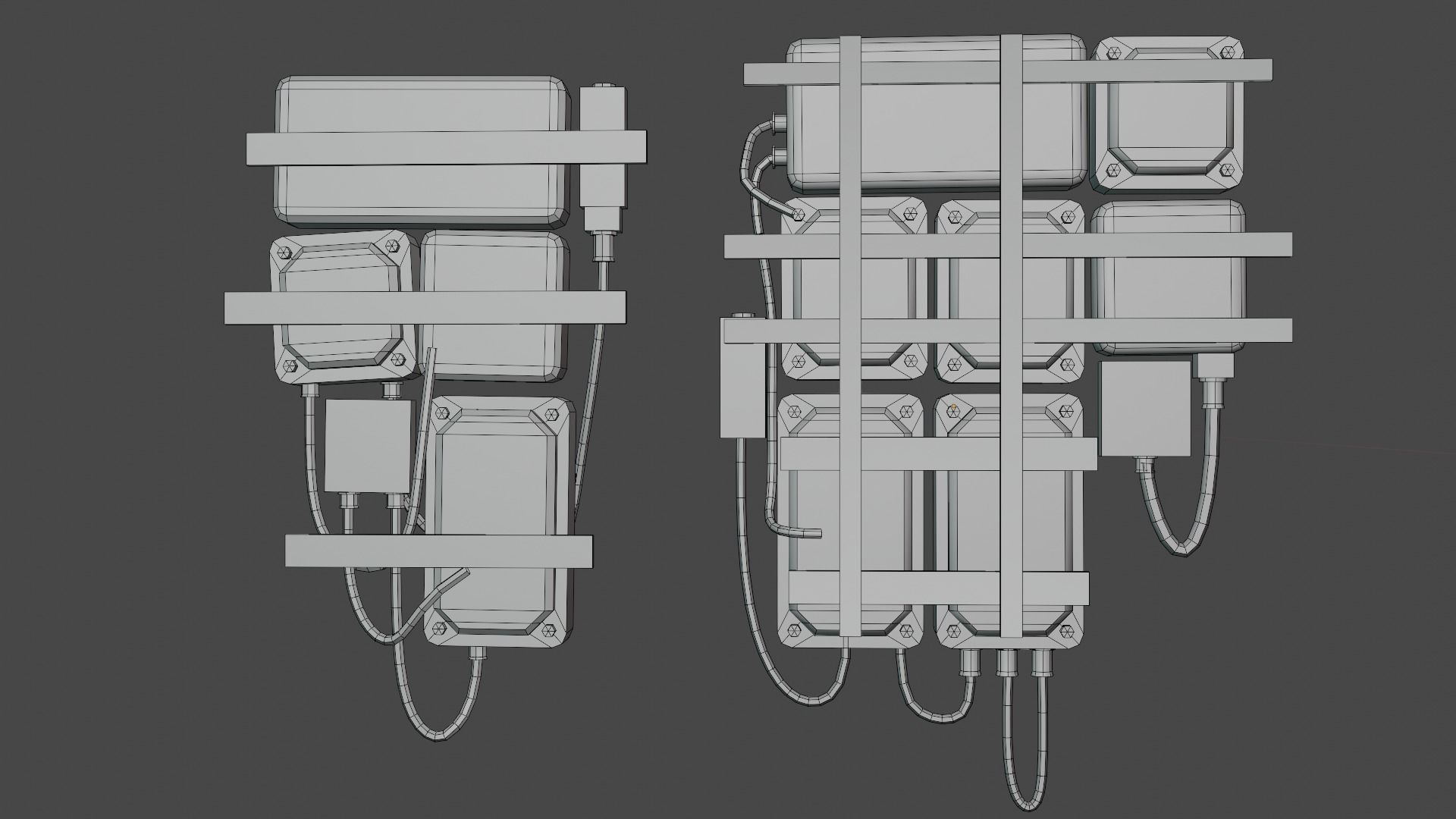 Rusty Fuse Box Cluster -Low Poly Game-Ready Low-poly 3D model_4