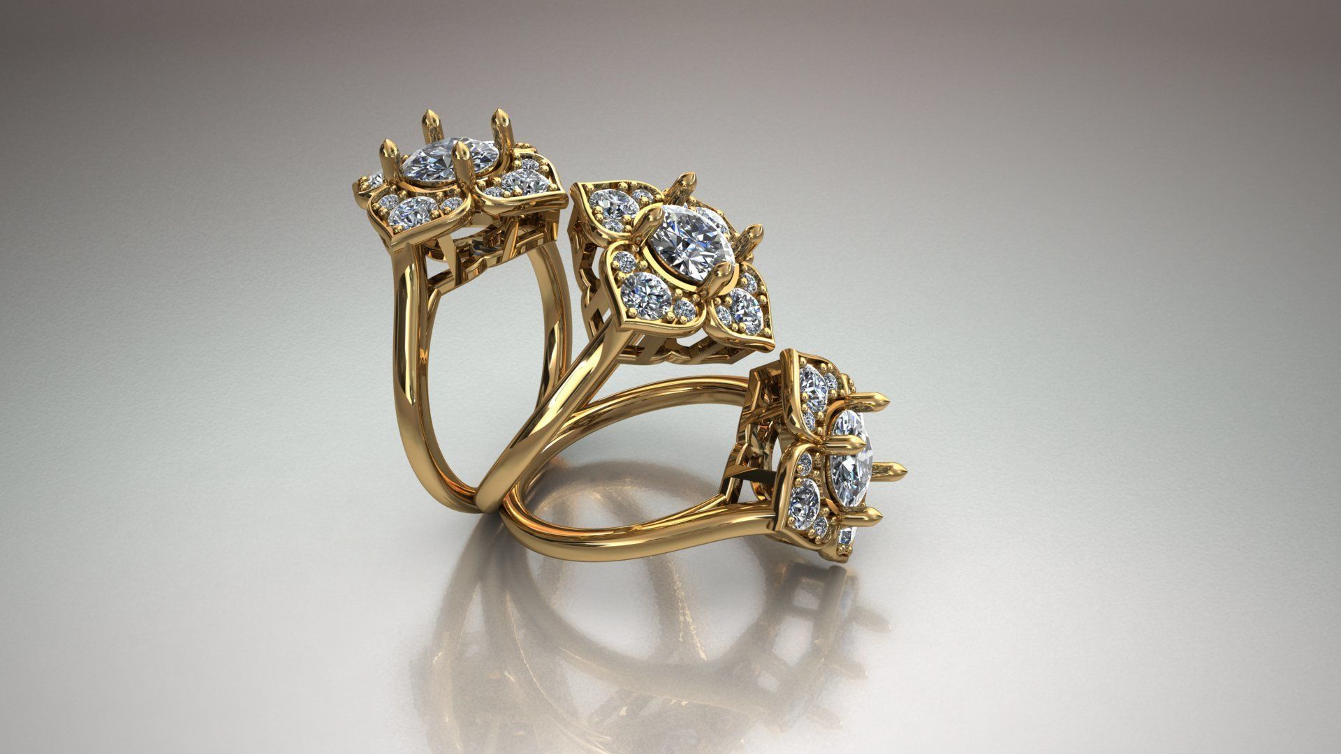engagement rings  3D print model_2