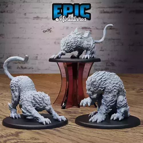 Draconic Tiger Set - DnD Tabletop Miniature 3D Model  3D print model