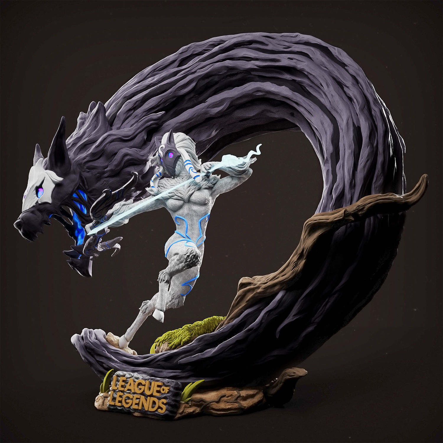 Kindred League of Legends Statue 3D print model_4