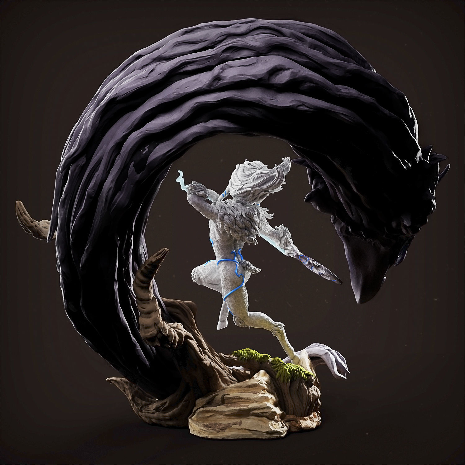 Kindred League of Legends Statue 3D print model_3