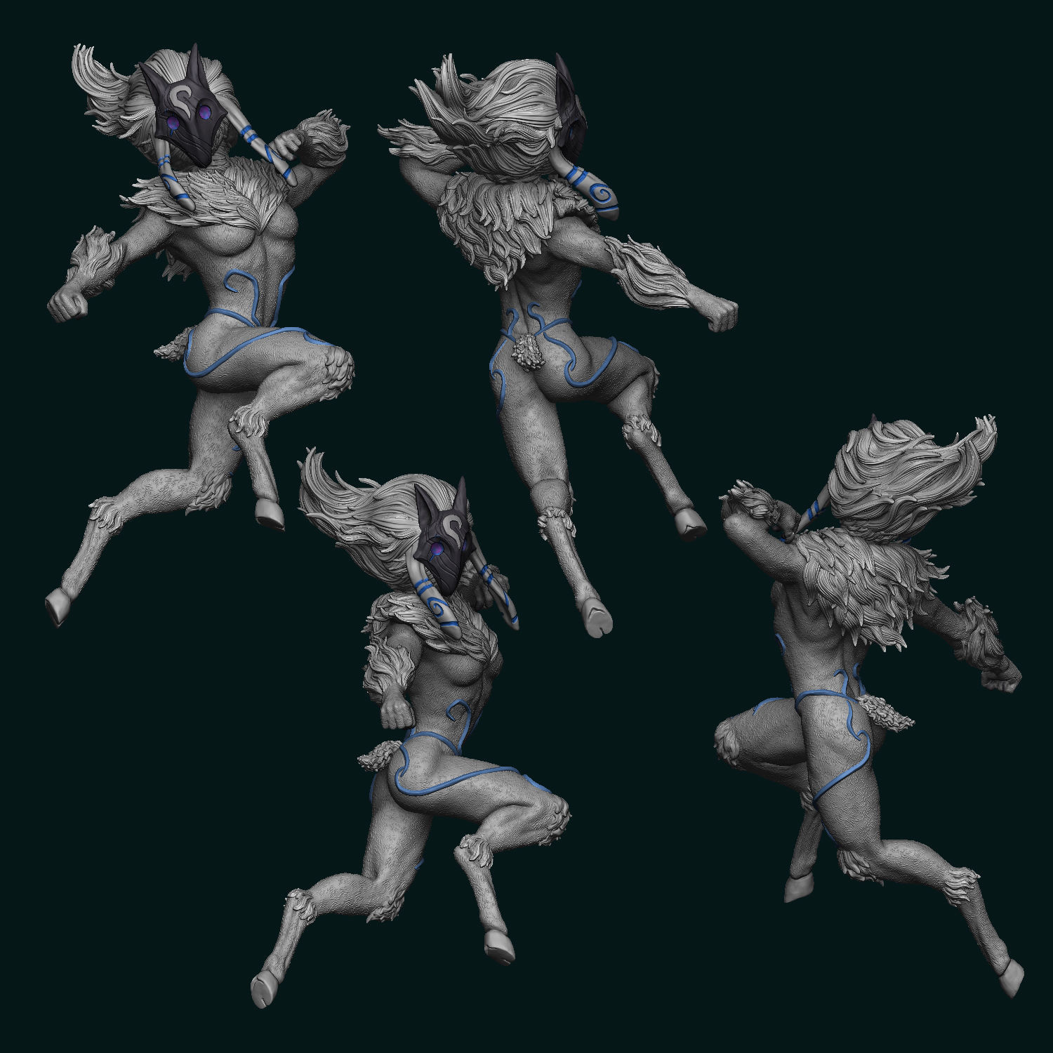 Kindred League of Legends Statue 3D print model_11