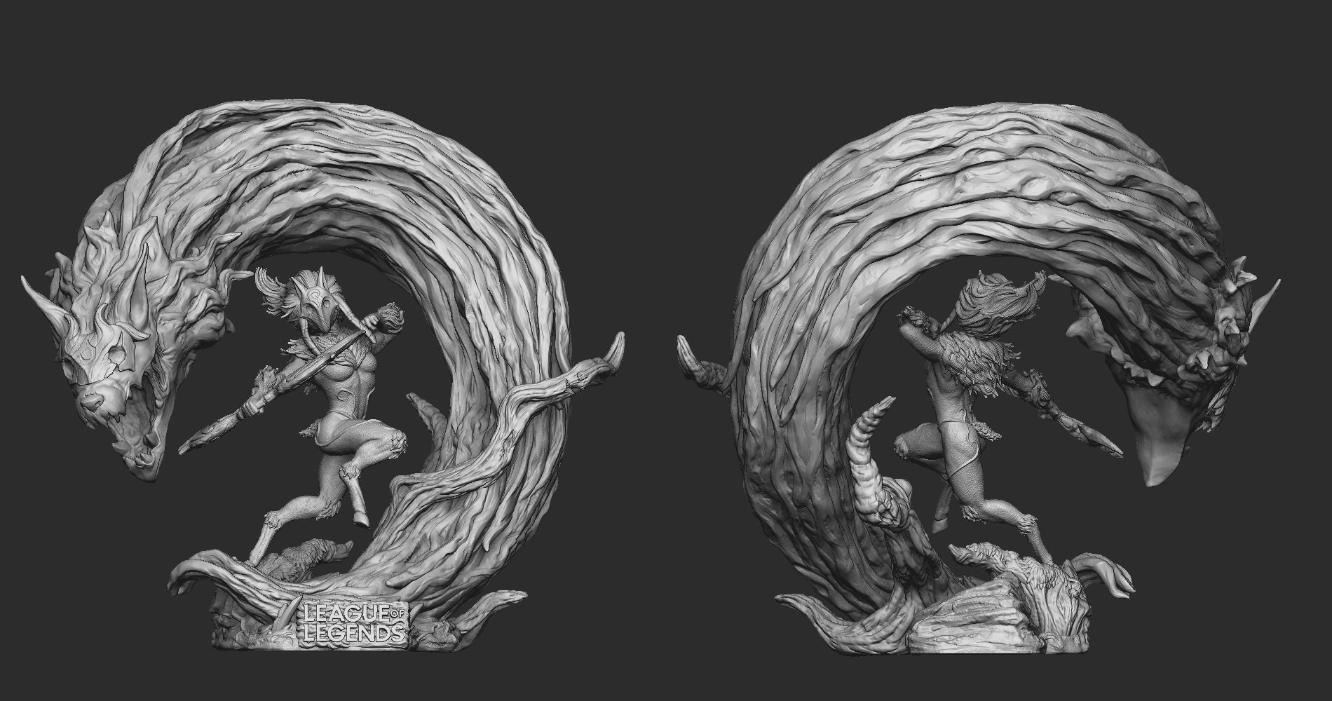 Kindred League of Legends Statue 3D print model_14