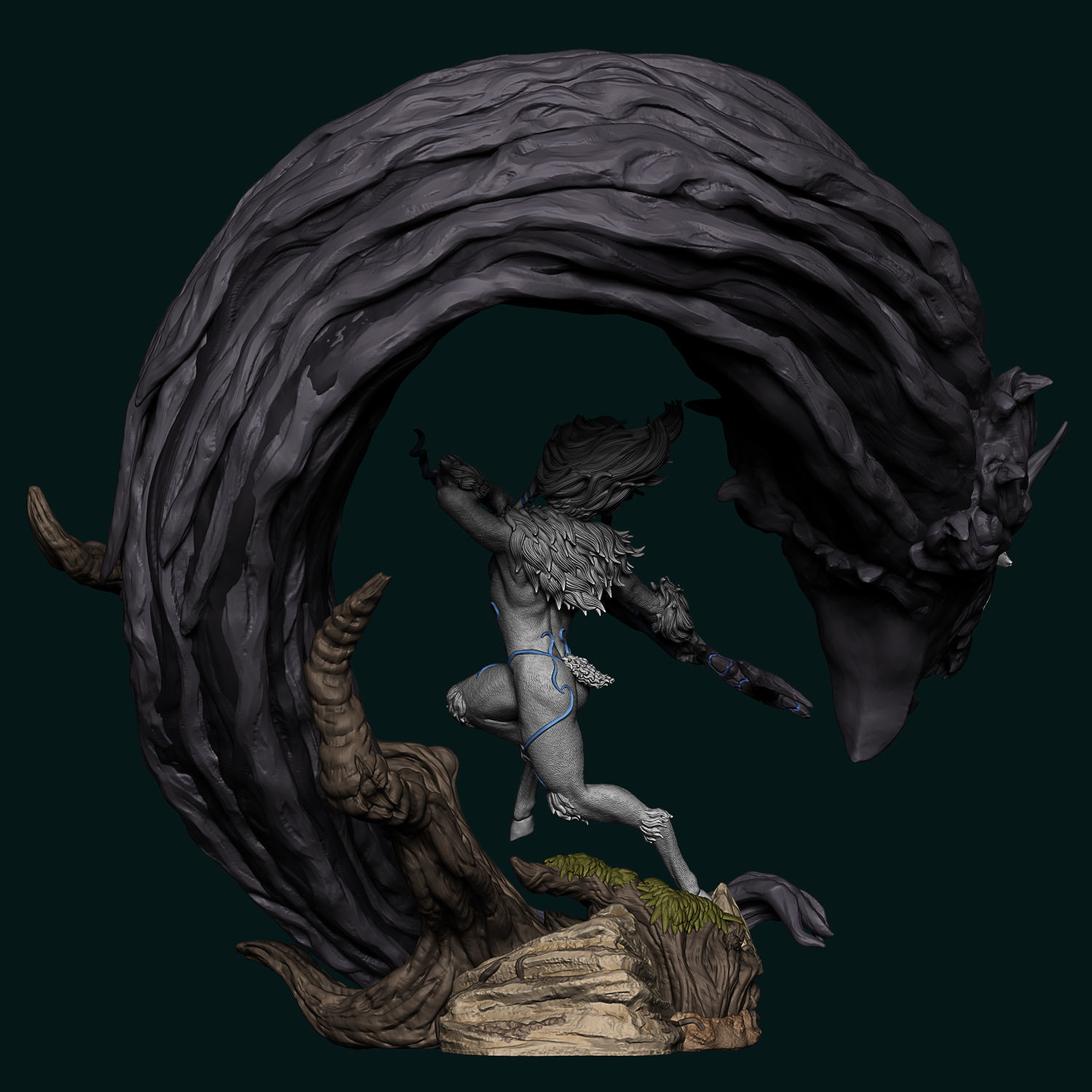 Kindred League of Legends Statue 3D print model_8
