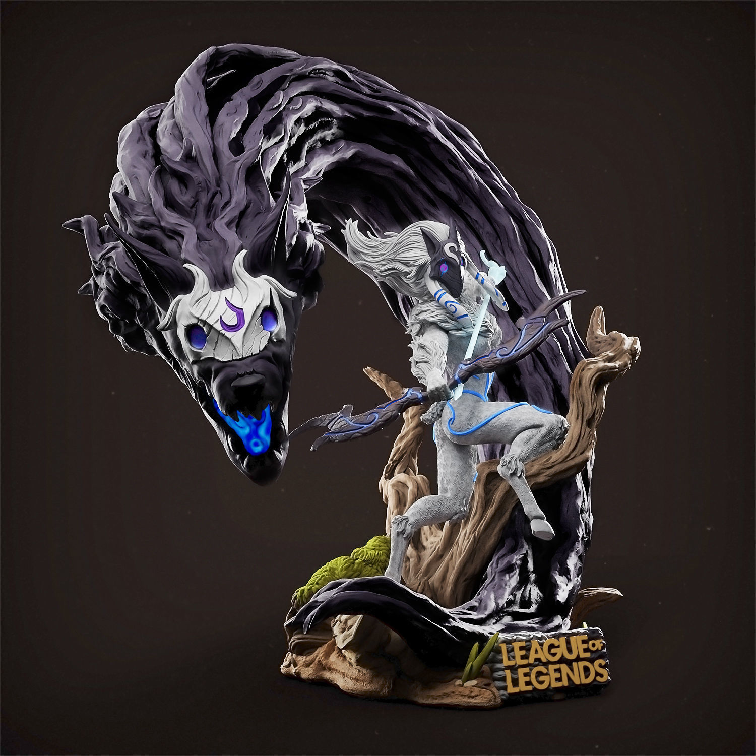 Kindred League of Legends Statue 3D print model_2