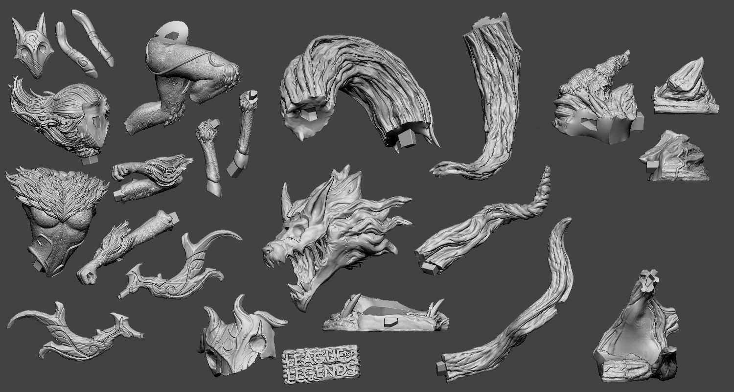 Kindred League of Legends Statue 3D print model_15