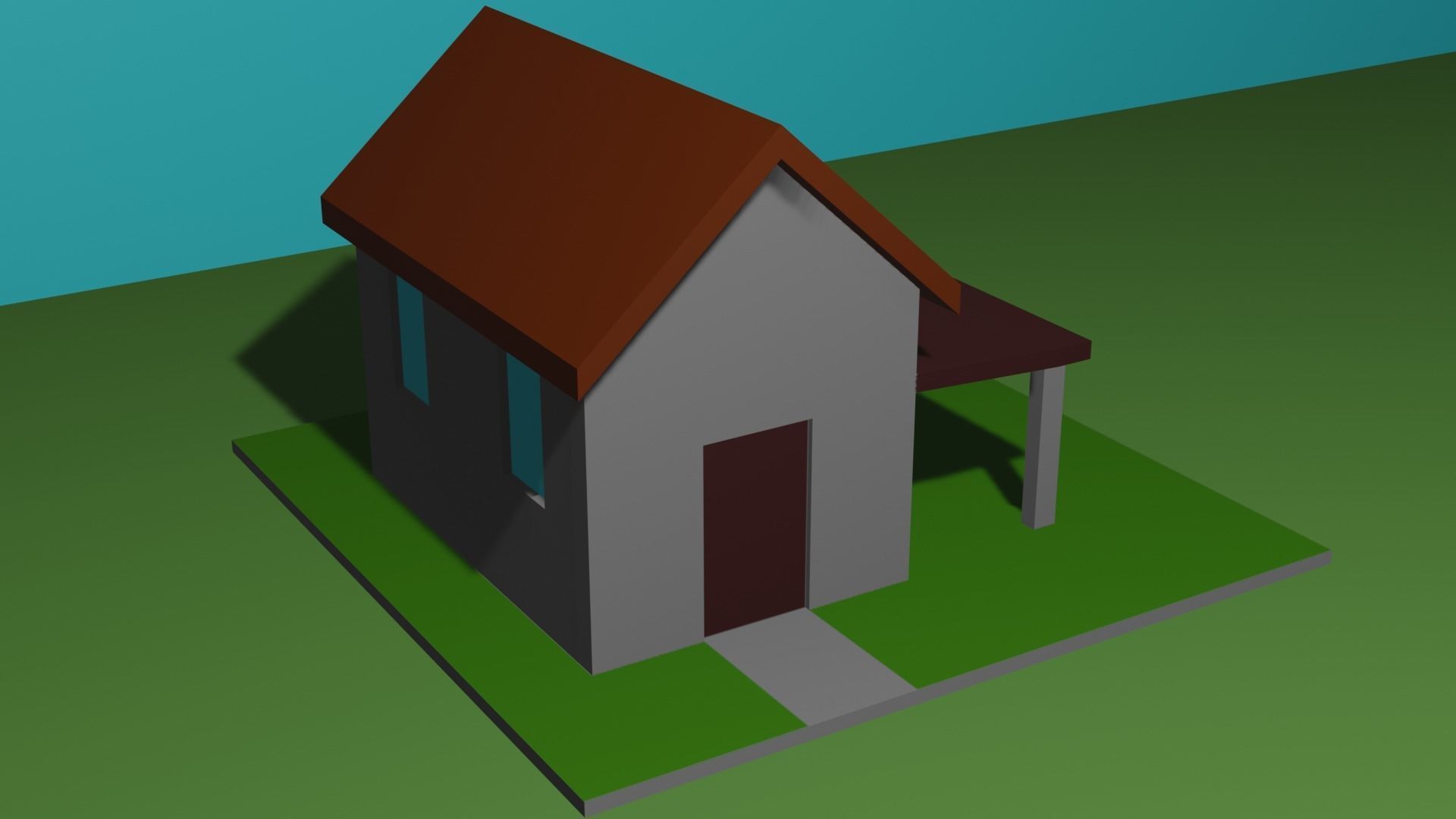 8 Lowpoly Houses 3d model Low-poly 3D model_14