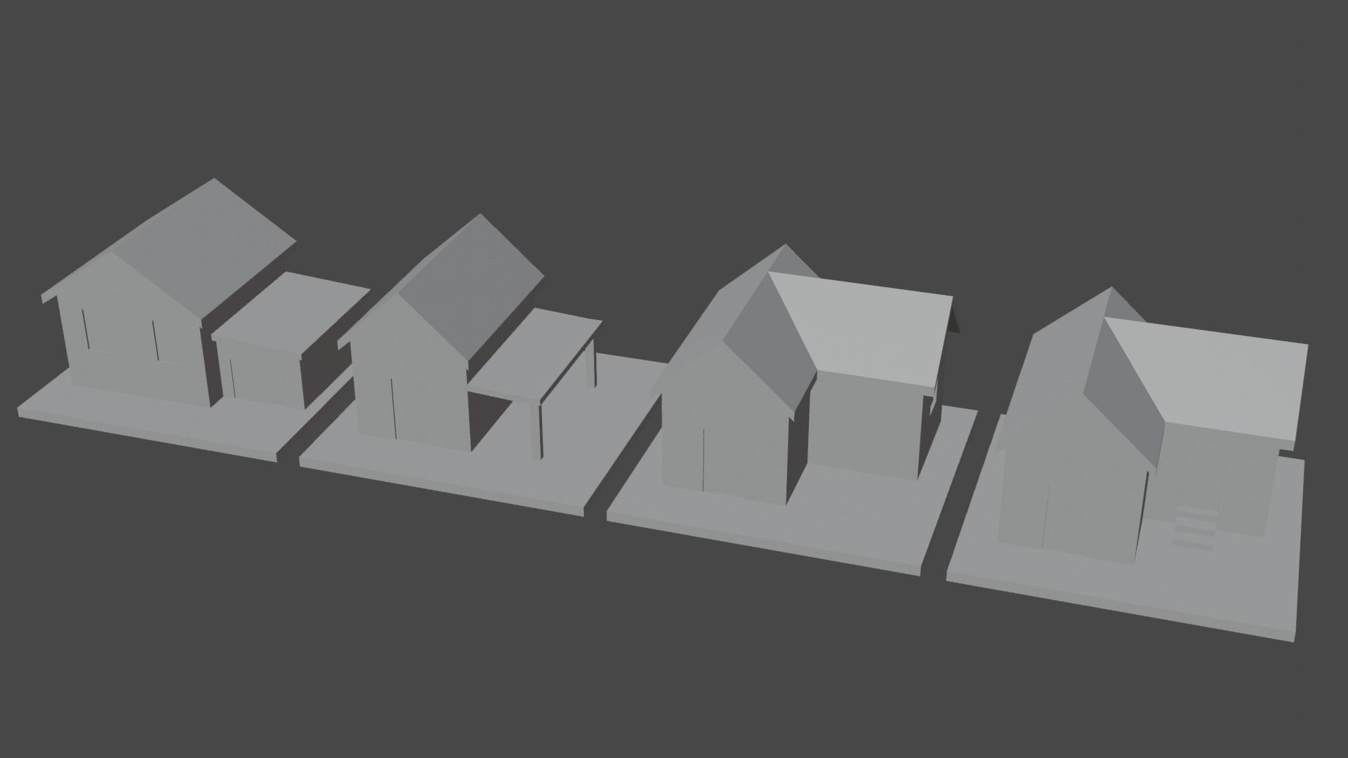 8 Lowpoly Houses 3d model Low-poly 3D model_2