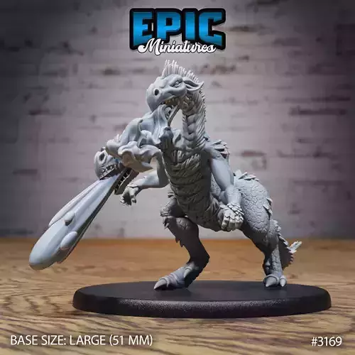 Two Headed Dragon Adventurer - DnD Tabletop Miniature 3D Model 