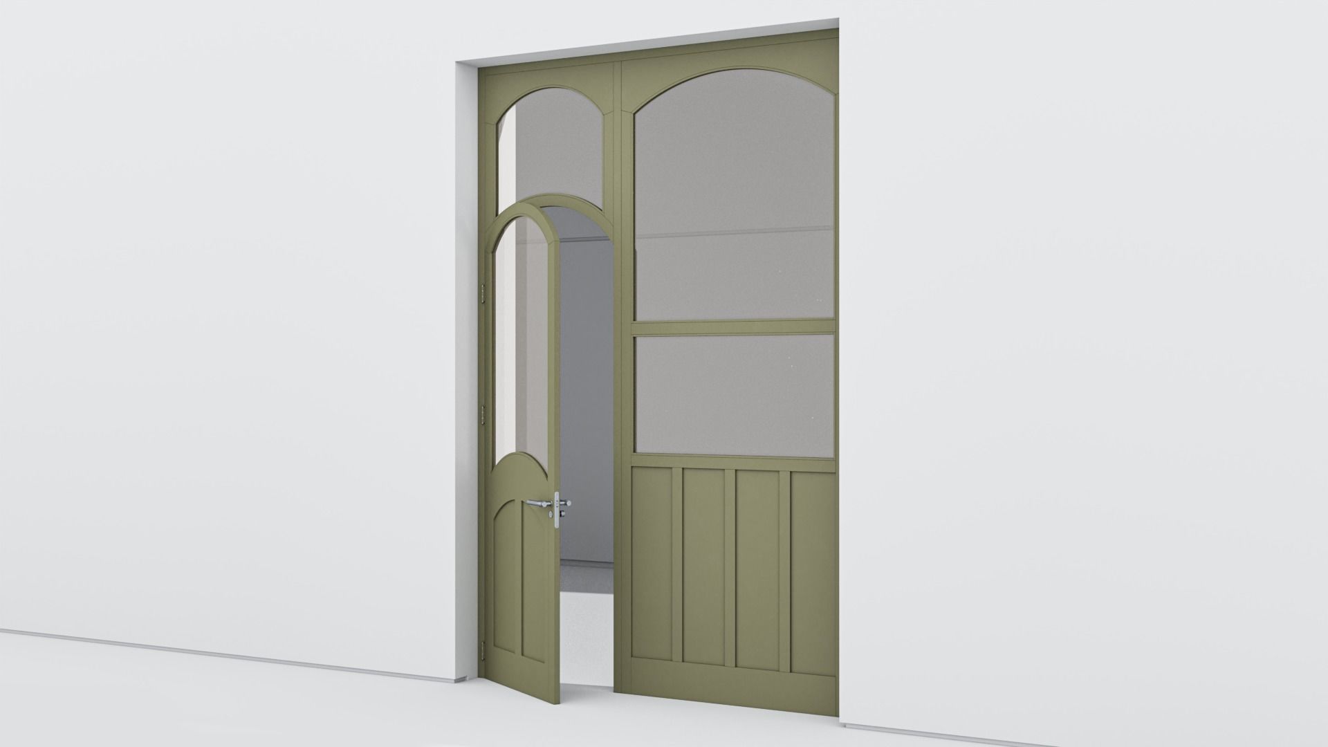 Aluminium door 355 3D model_2