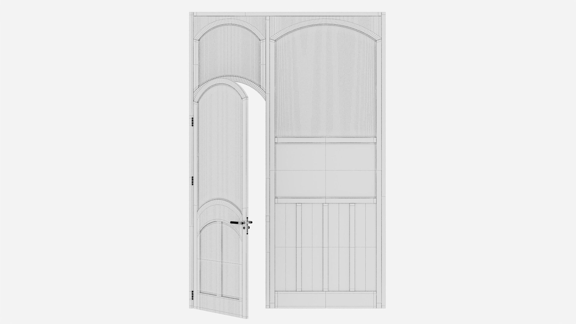 Aluminium door 355 3D model_5