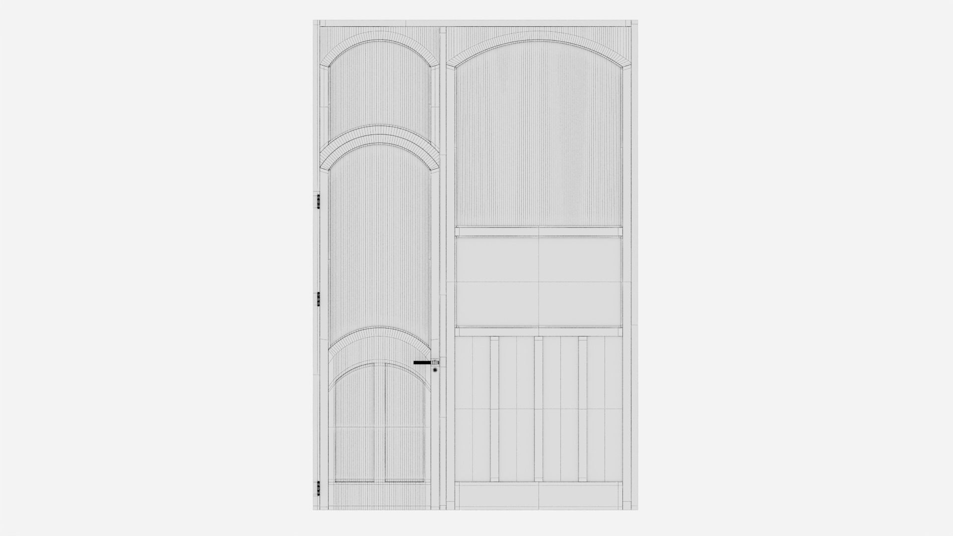 Aluminium door 355 3D model_6