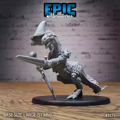 Two Headed Dragon Attack - DnD Tabletop Miniature 3D Model 