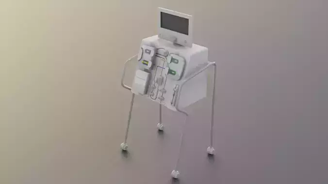 Dialysis Machine Low-poly 3D model