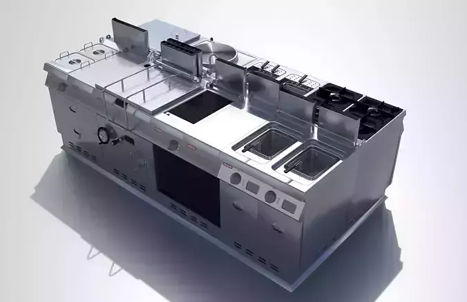 Modular kitchen equipment 3D model