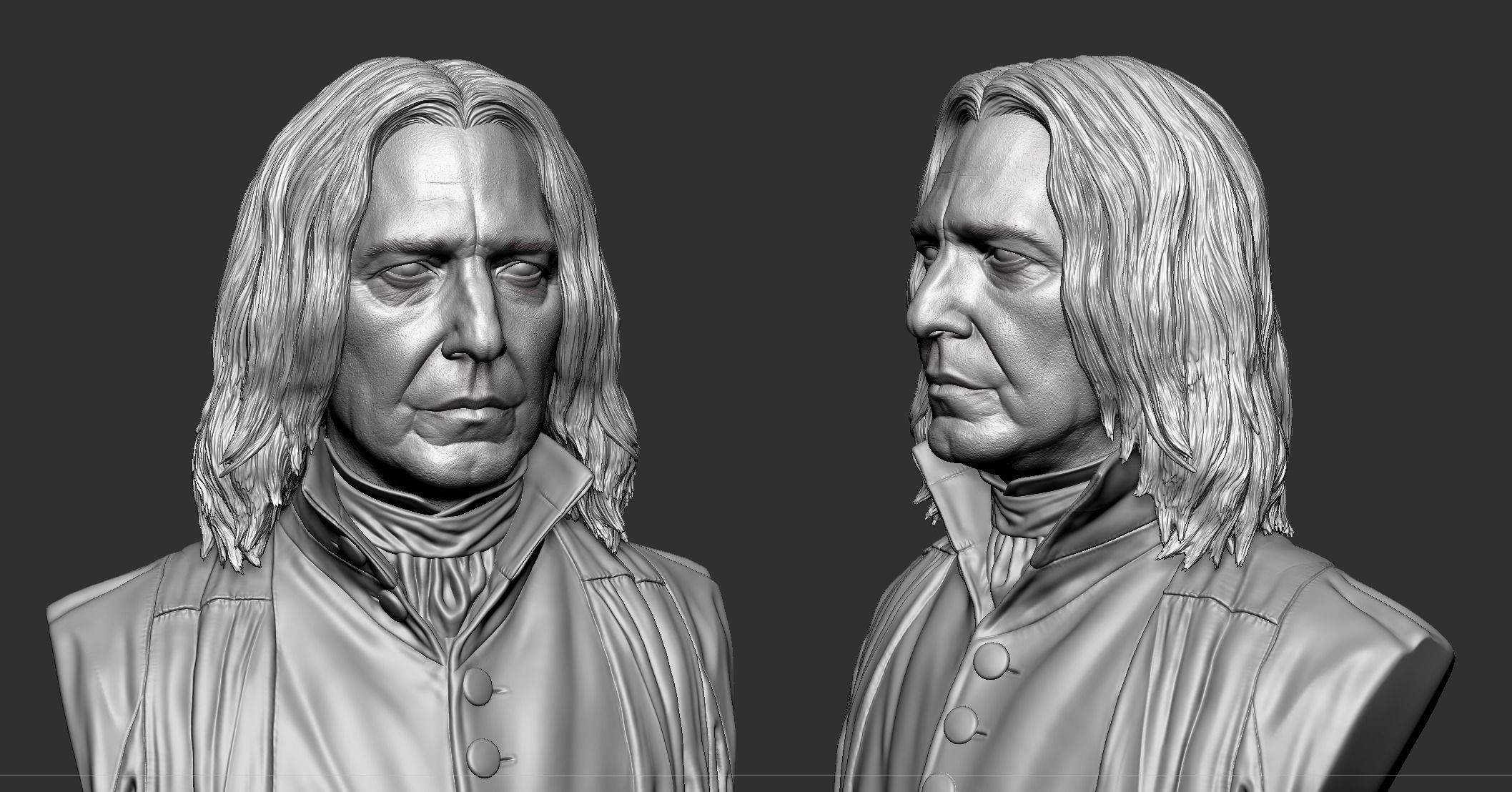 Severus Snape - Alan Rickman Bust 3D print model_9