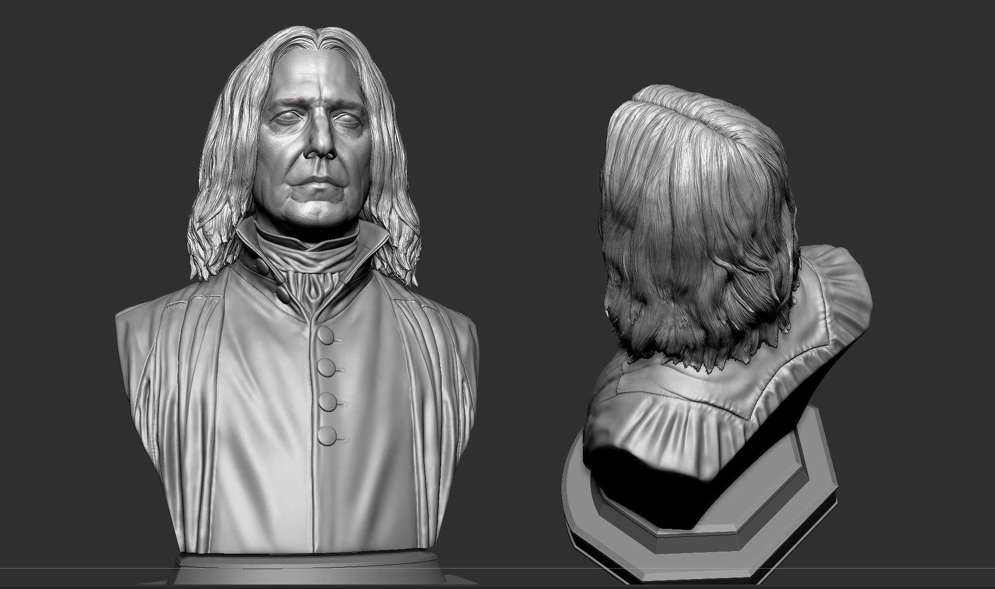 Severus Snape - Alan Rickman Bust 3D print model_11