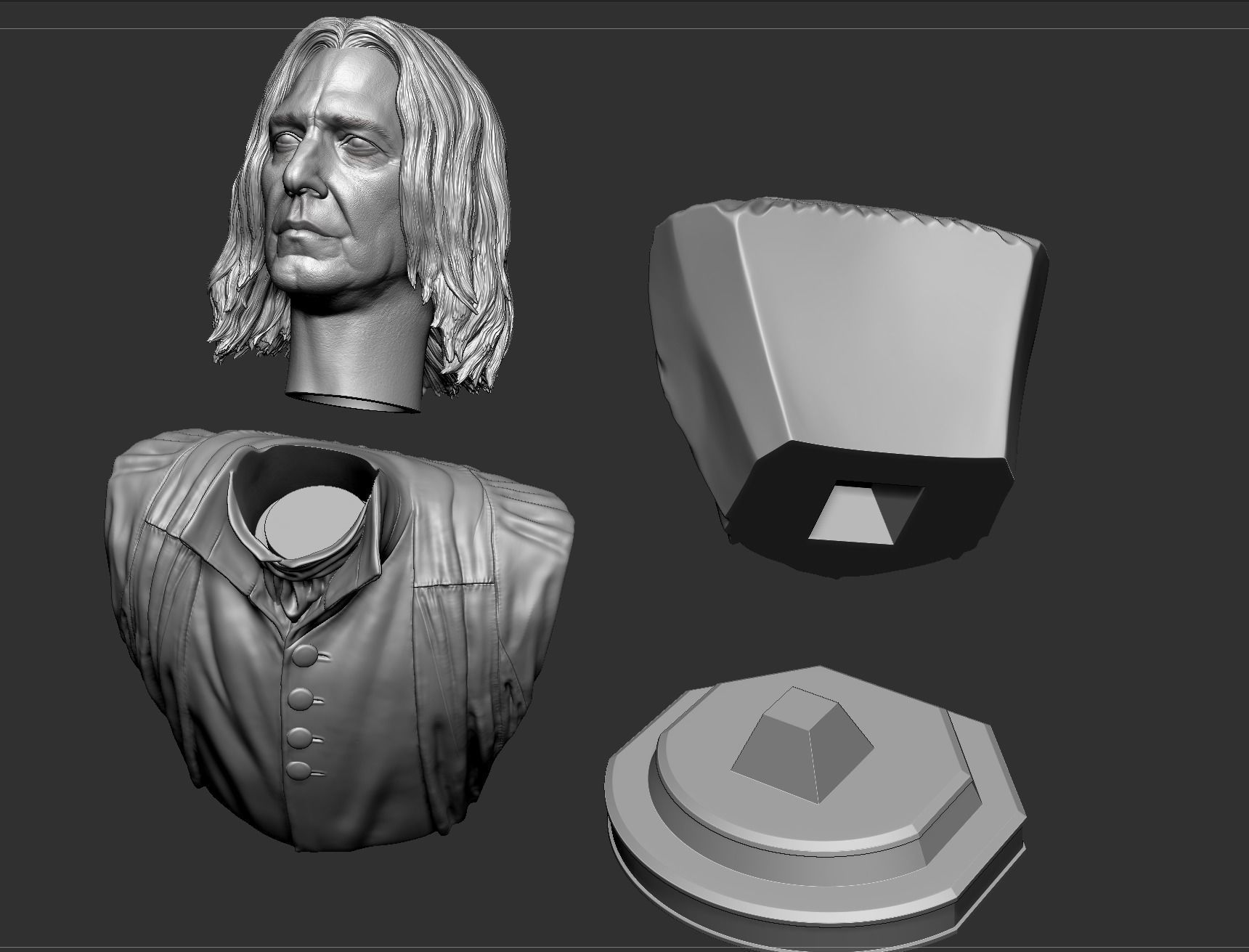 Severus Snape - Alan Rickman Bust 3D print model_7