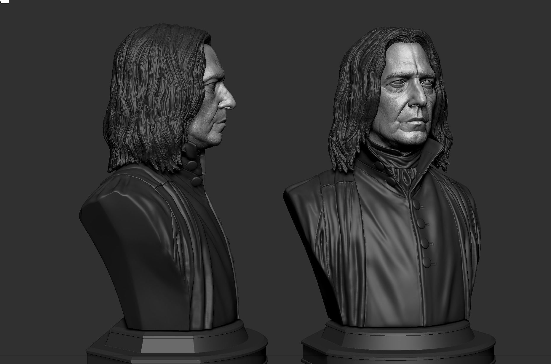 Severus Snape - Alan Rickman Bust 3D print model_5