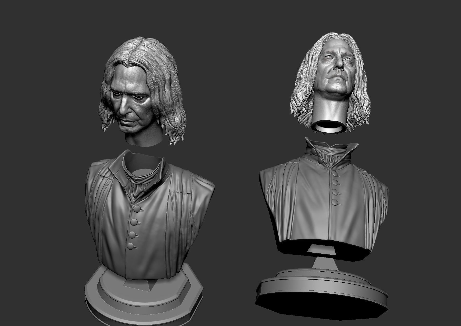 Severus Snape - Alan Rickman Bust 3D print model_8