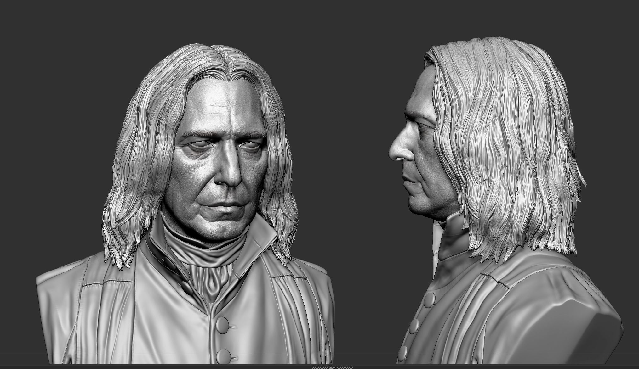 Severus Snape - Alan Rickman Bust 3D print model_10