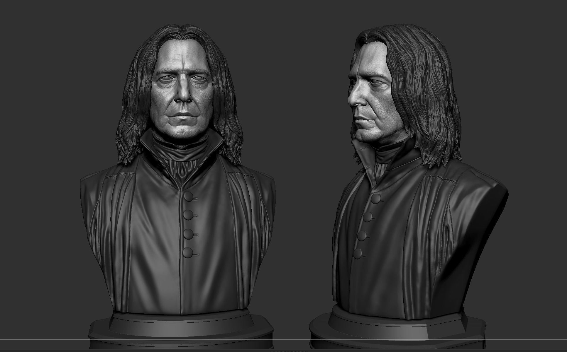 Severus Snape - Alan Rickman Bust 3D print model_2