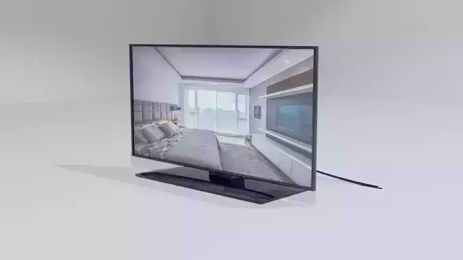 Lowpoly flat screen tv Free 3D model