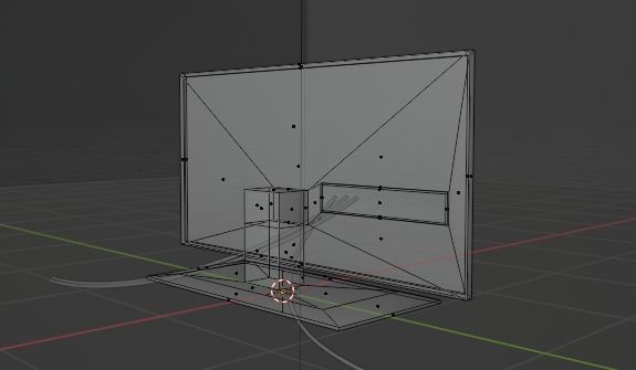 Lowpoly flat screen tv Free 3D model_4